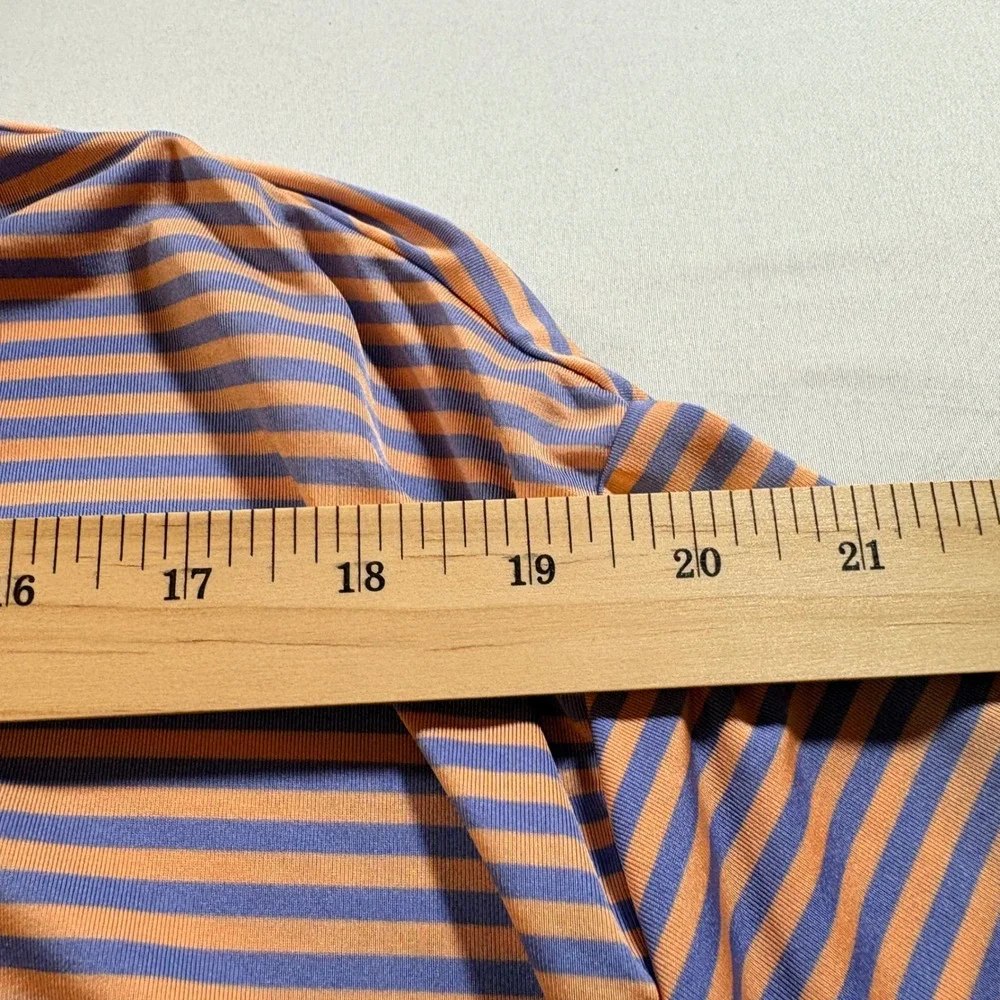 Ralph Lauren RL Golf Polo Mens XL Orange Blue Striped Sharon Golf Club Shirt